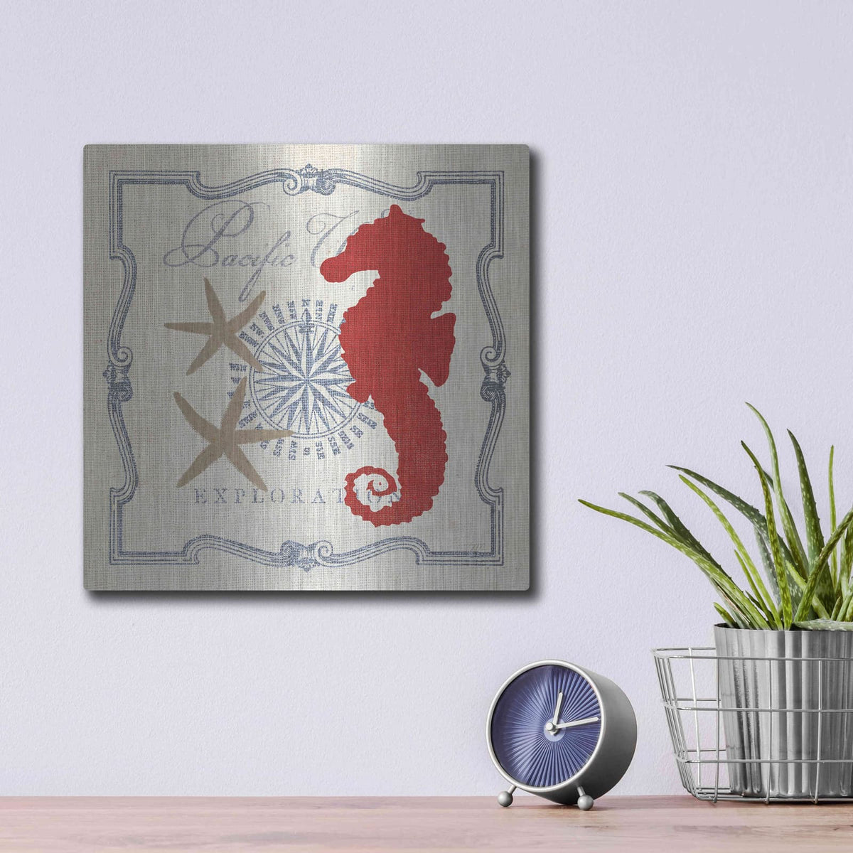 'Pacific Seahorse' by Studio Mousseau – Metal Wall Art, 12x12 room view
