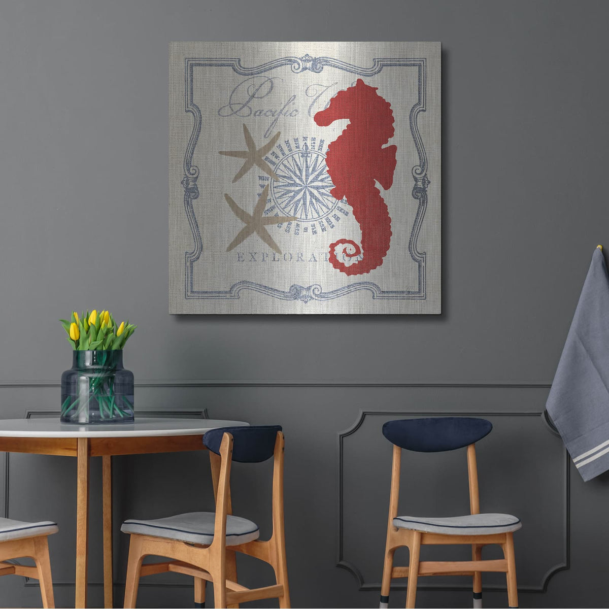 'Pacific Seahorse' by Studio Mousseau – Metal Wall Art, 36x36 room view