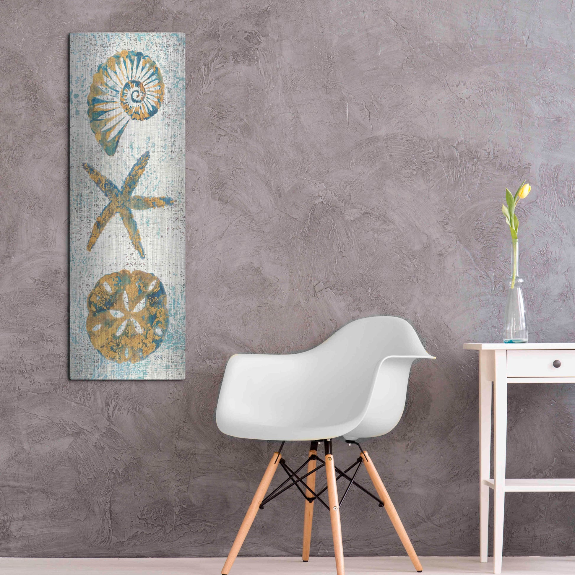 Luxe Metal Art 'Coastal Beauty Panel I' by Studio Mousseau, Metal Wall Art,16x48