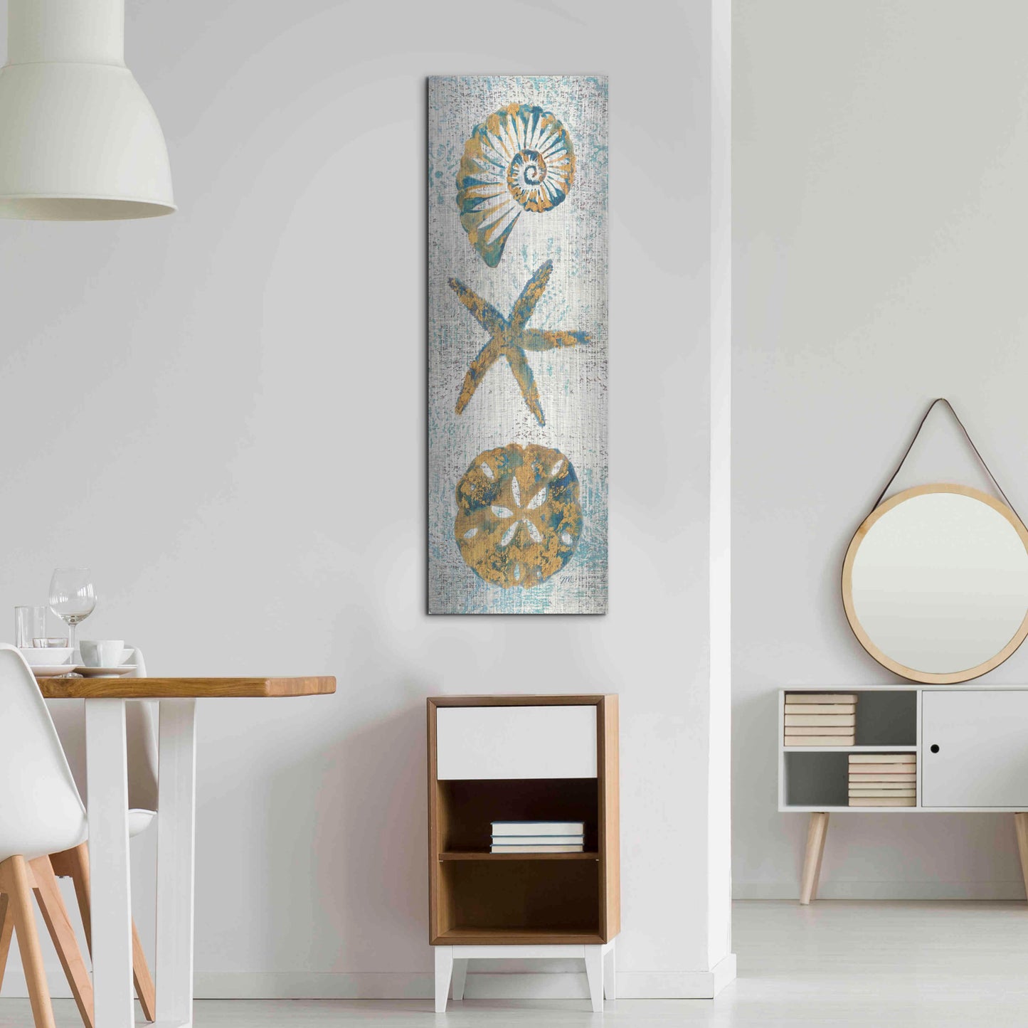 Luxe Metal Art 'Coastal Beauty Panel I' by Studio Mousseau, Metal Wall Art,16x48