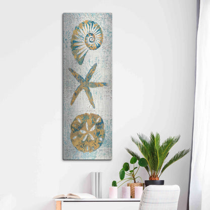 Luxe Metal Art 'Coastal Beauty Panel I' by Studio Mousseau, Metal Wall Art,16x48