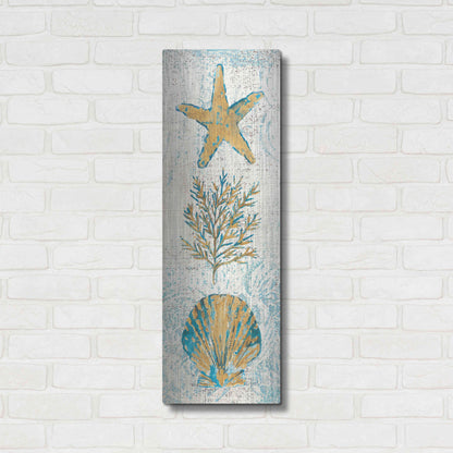 Luxe Metal Art 'Coastal Beauty Panel II' by Studio Mousseau, Metal Wall Art,12x36