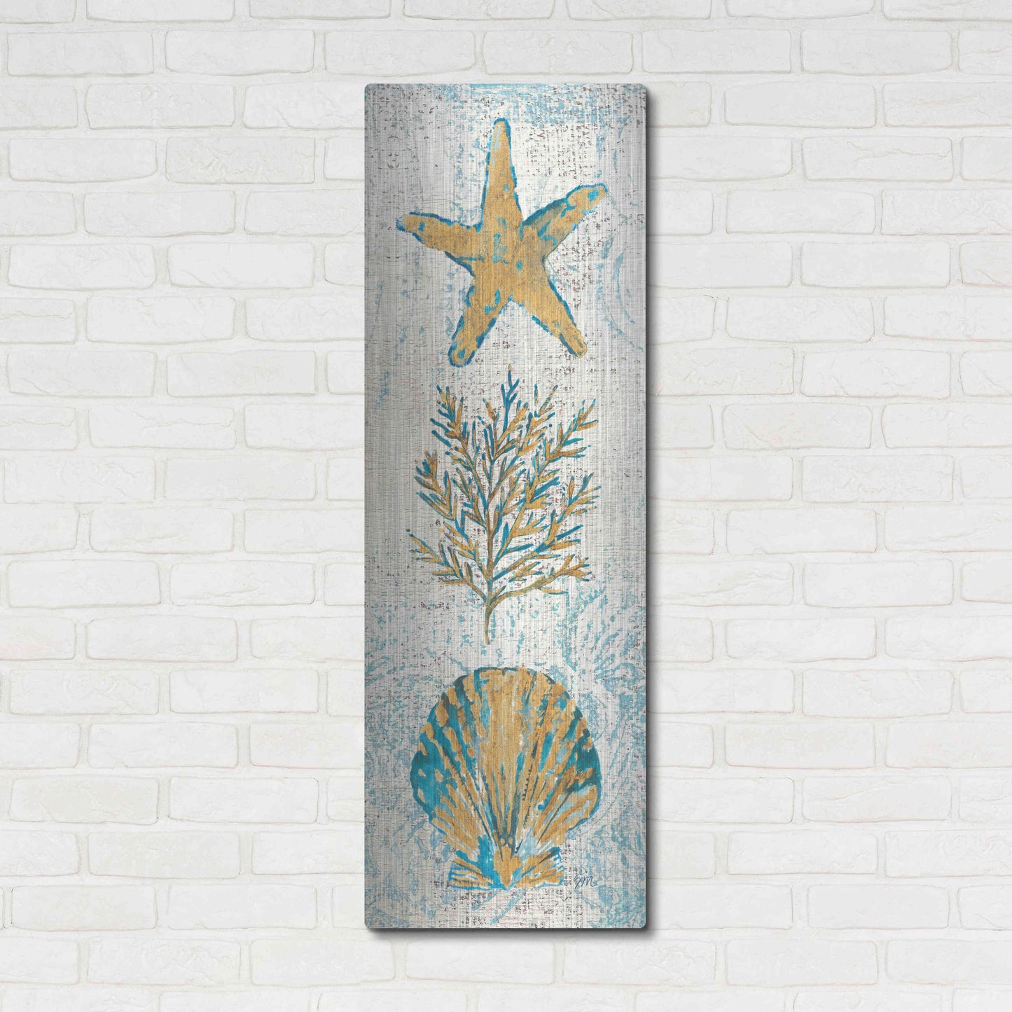Luxe Metal Art 'Coastal Beauty Panel II' by Studio Mousseau, Metal Wall Art,16x48
