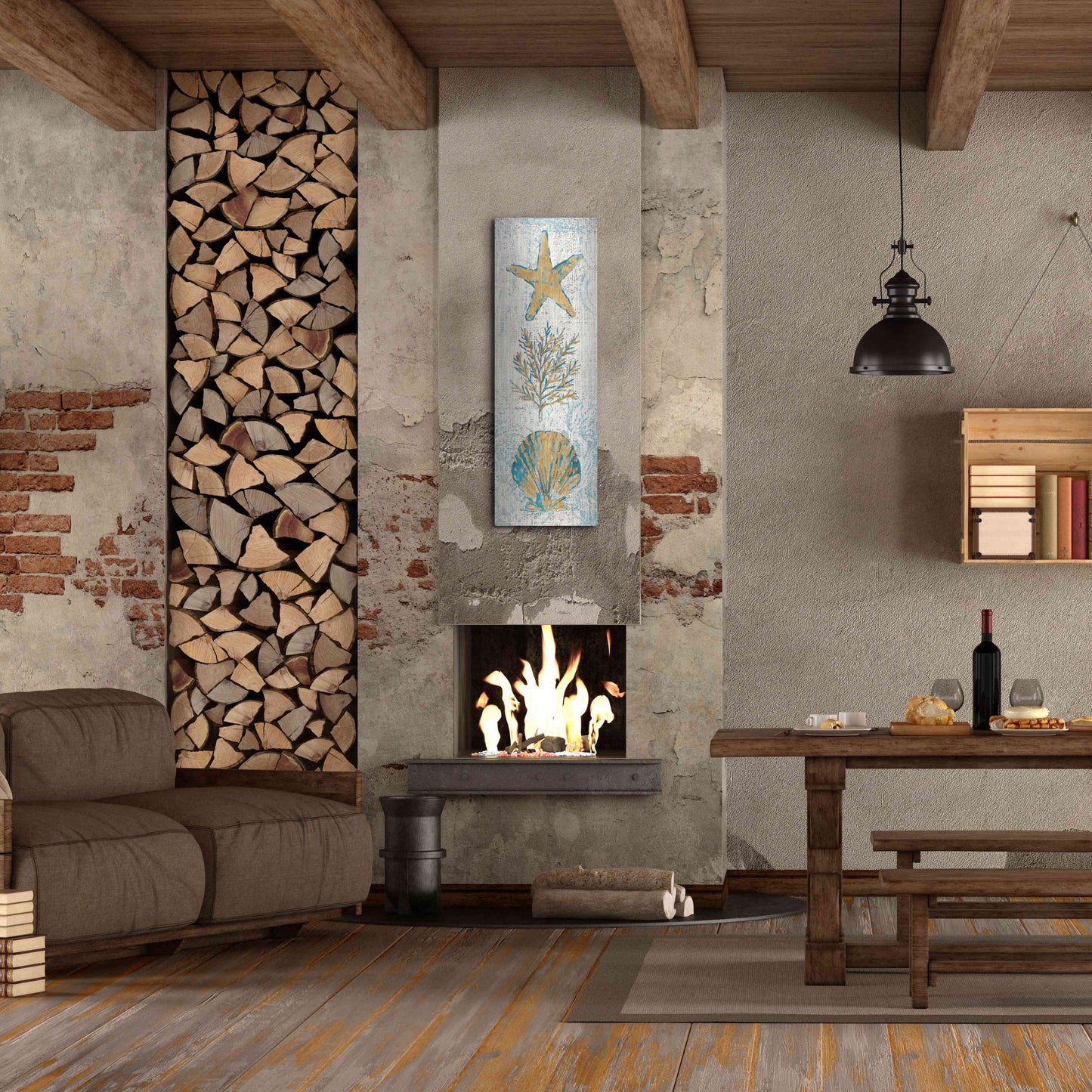 Luxe Metal Art 'Coastal Beauty Panel II' by Studio Mousseau, Metal Wall Art,16x48