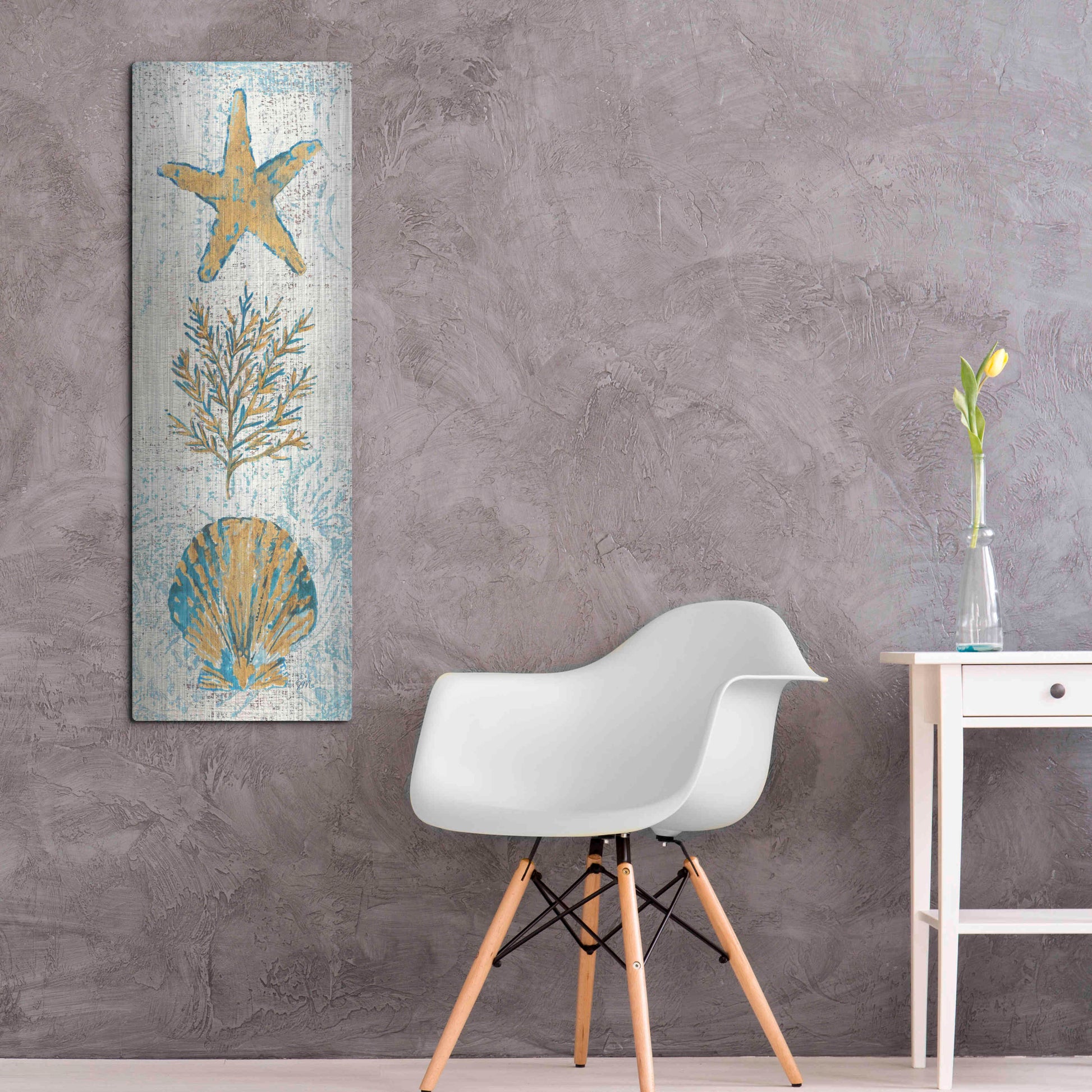 Luxe Metal Art 'Coastal Beauty Panel II' by Studio Mousseau, Metal Wall Art,16x48
