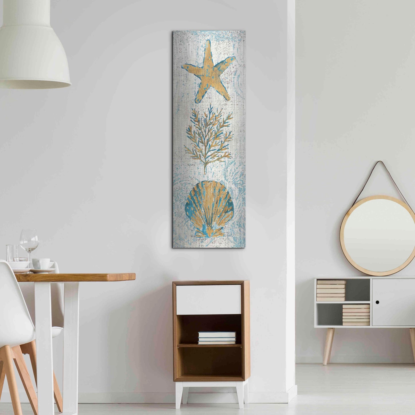 Luxe Metal Art 'Coastal Beauty Panel II' by Studio Mousseau, Metal Wall Art,16x48