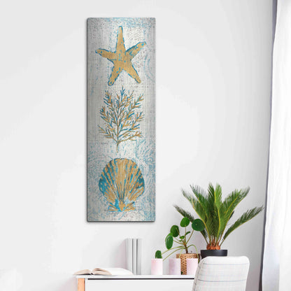 Luxe Metal Art 'Coastal Beauty Panel II' by Studio Mousseau, Metal Wall Art,16x48