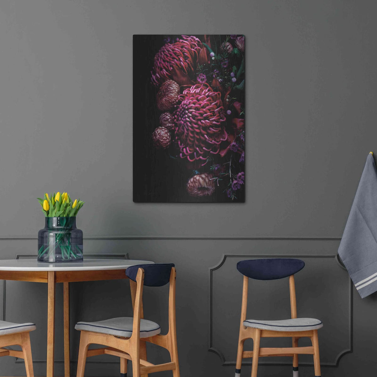 'Waratah Bouquet' by Elise Catterall – Metal Wall Art, 24x36 room view
