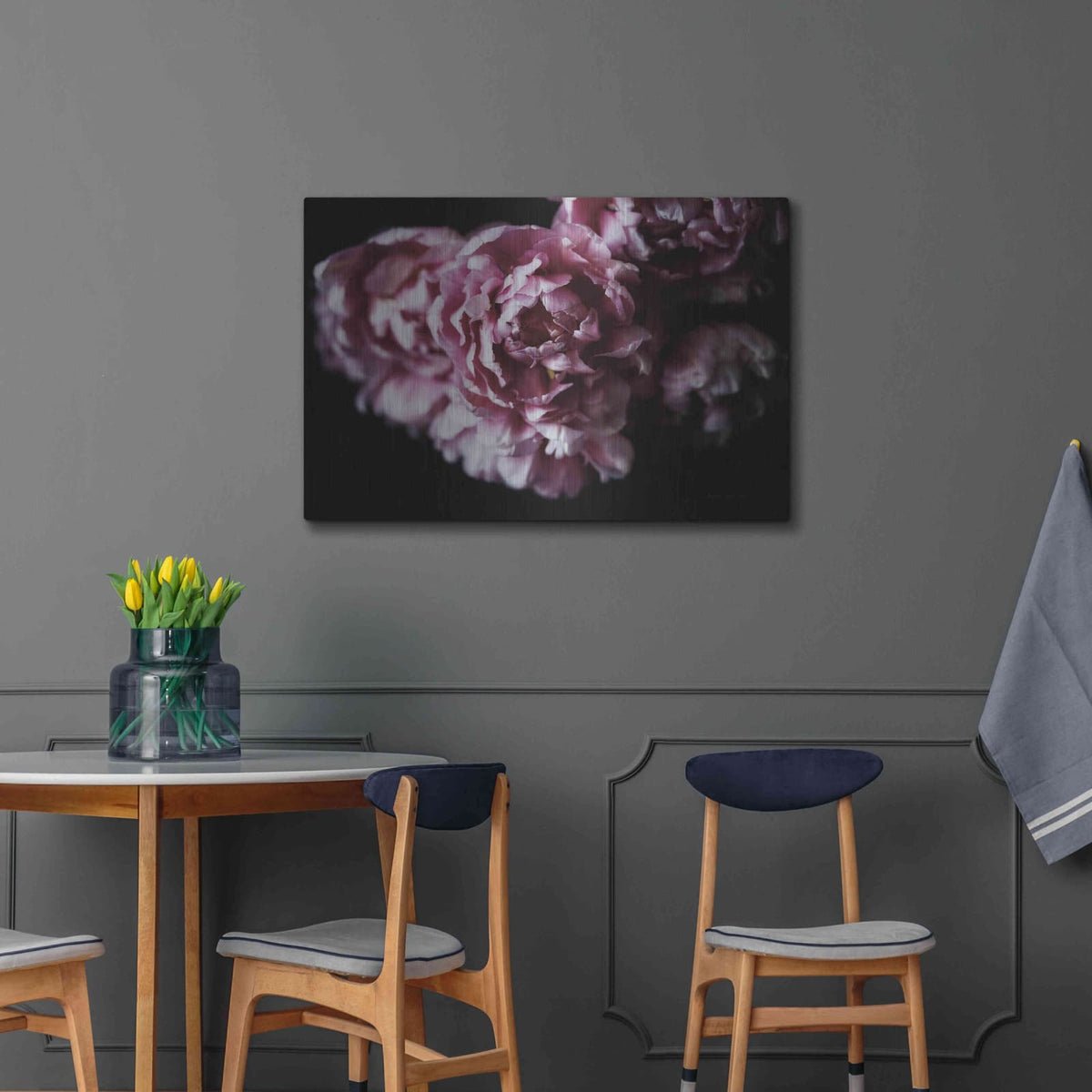 'Pink Double Tulips' by Elise Catterall – Metal Wall Art, 36x24 room view