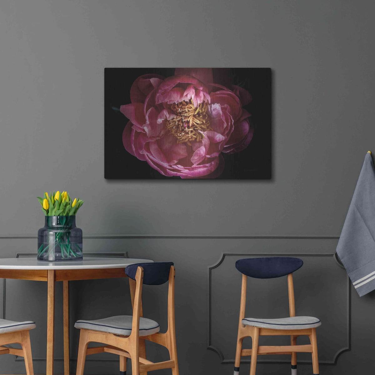 'Coral Peony' by Elise Catterall – Metal Wall Art, 36x24 room view