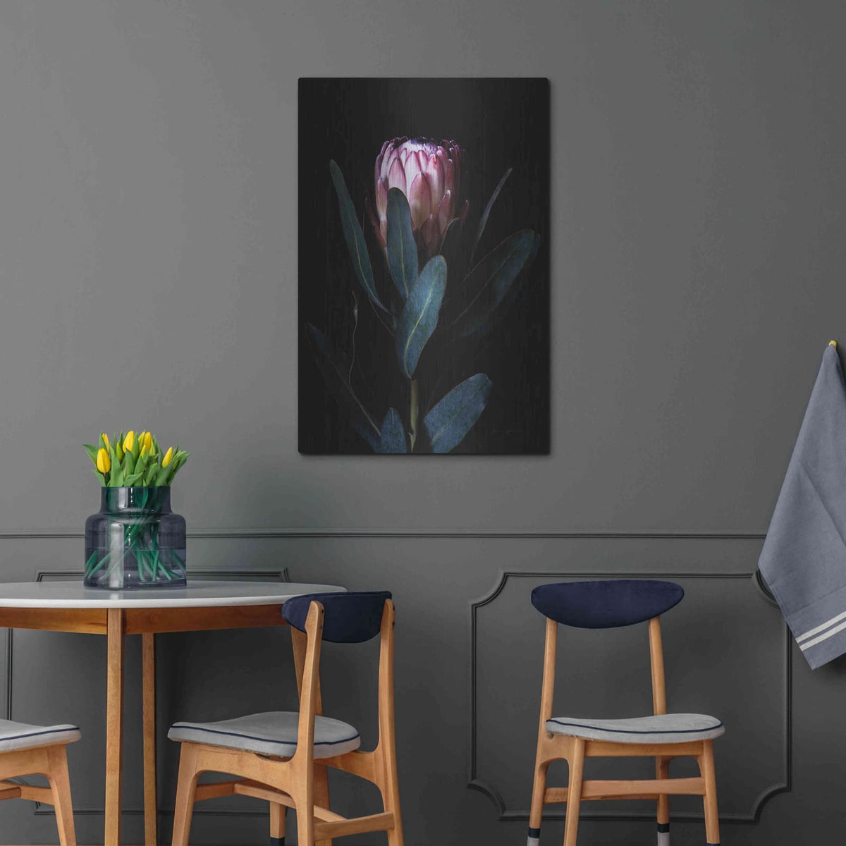 'Protea Portrait' by Elise Catterall – Metal Wall Art, 24x36 room view