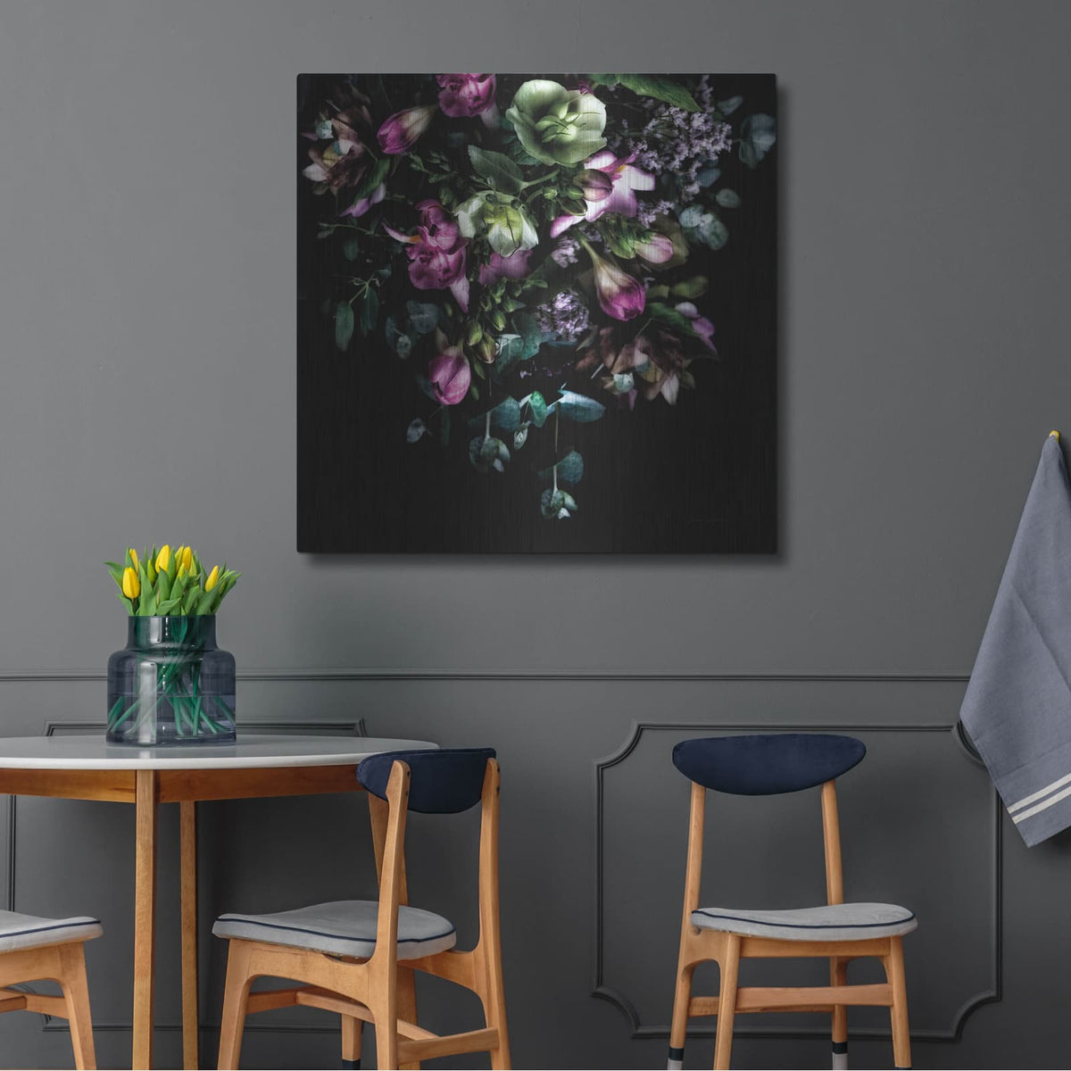 'Hellebores Bouquet' by Elise Catterall – Metal Wall Art, 36x36 room view