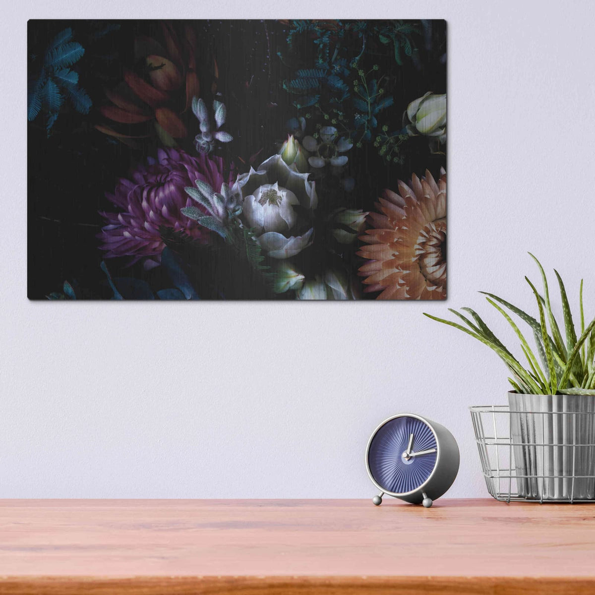 'Paper Daisies and Blushing Brides' by Elise Catterall – Metal Wall Art, 16x12 room view