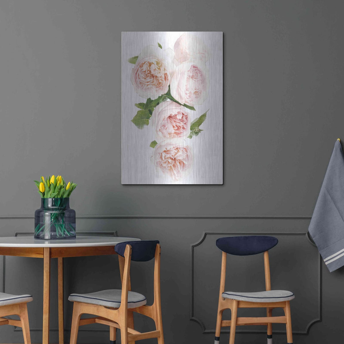 'David Austin Cascade' by Elise Catterall – Metal Wall Art, 24x36 room view