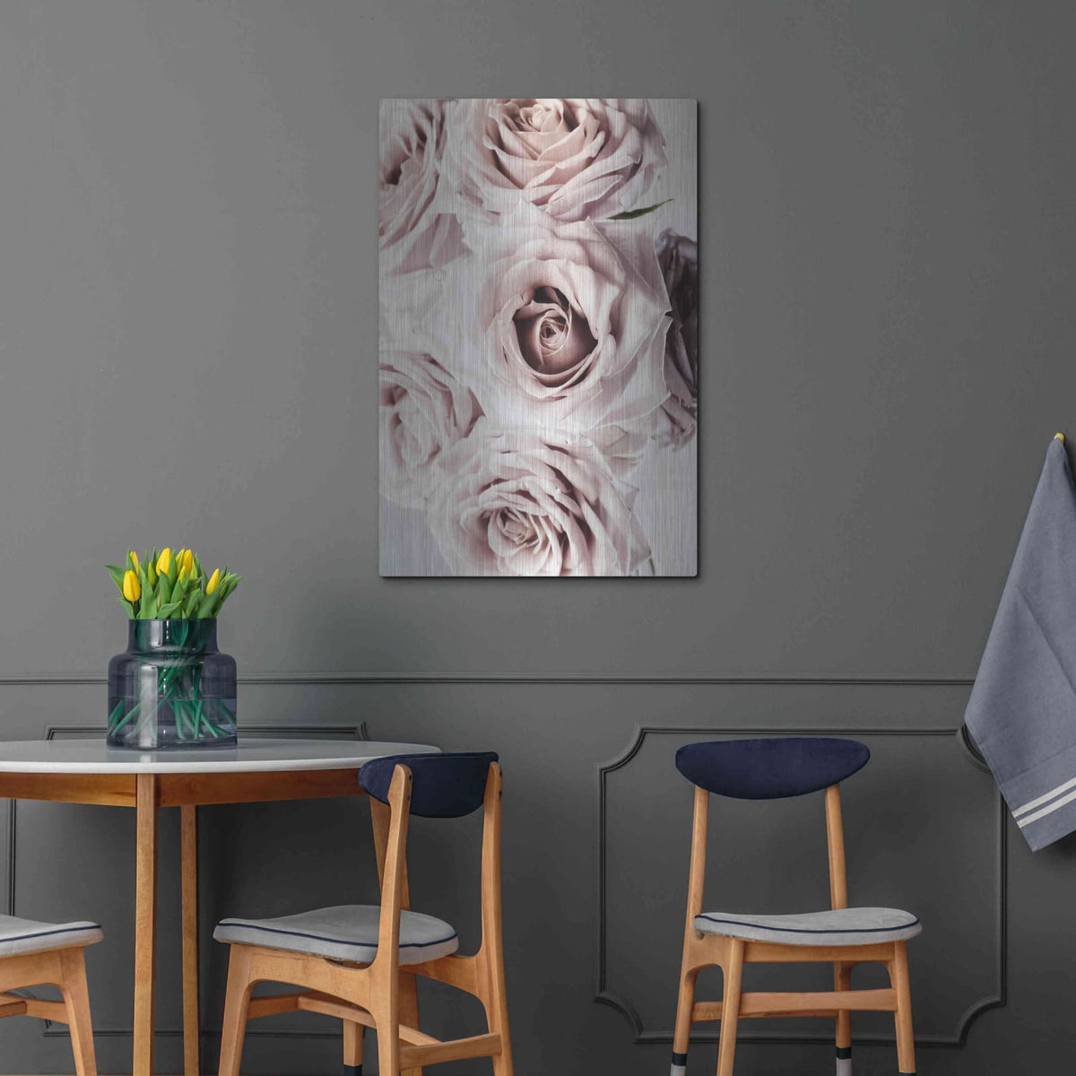 'Dusty Rose Cluster' by Elise Catterall – Metal Wall Art, 24x36 room view