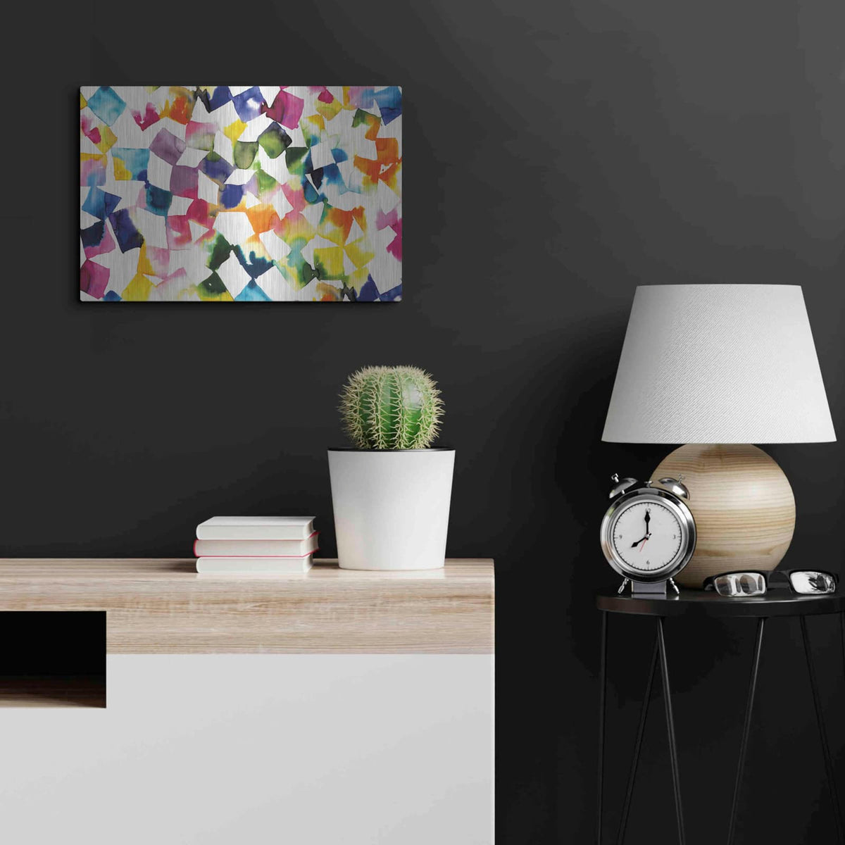 'Colorful Cubes' by Wild Apple Portfolio – Metal Wall Art, 24x16 room view