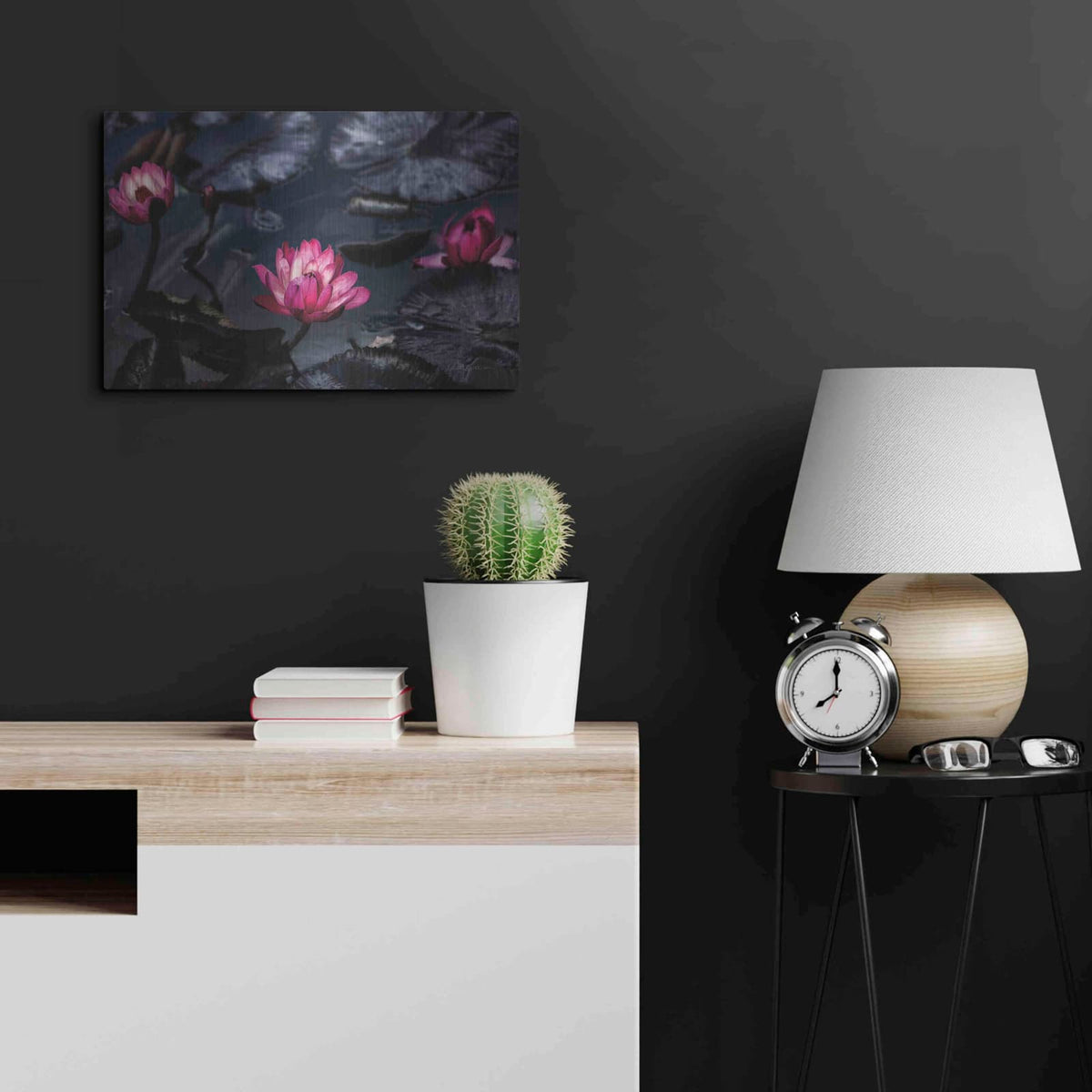 'Waterlilies' by Elise Catterall – Metal Wall Art, 24x16 room view