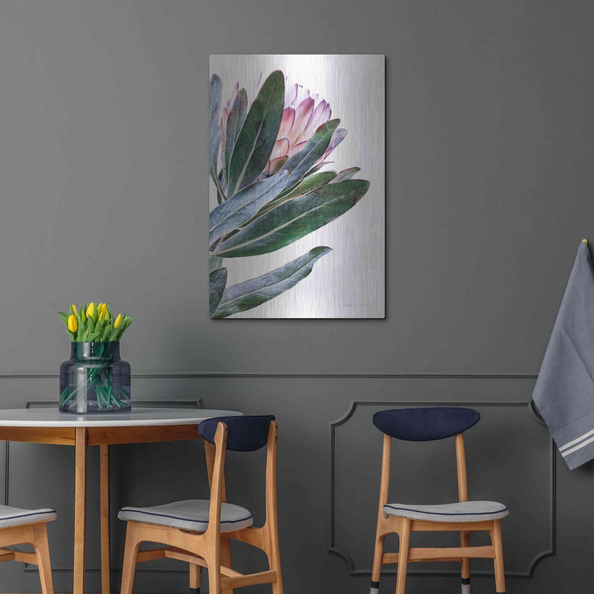'Protea in Leaf' by Elise Catterall – Metal Wall Art, 24x36 room view