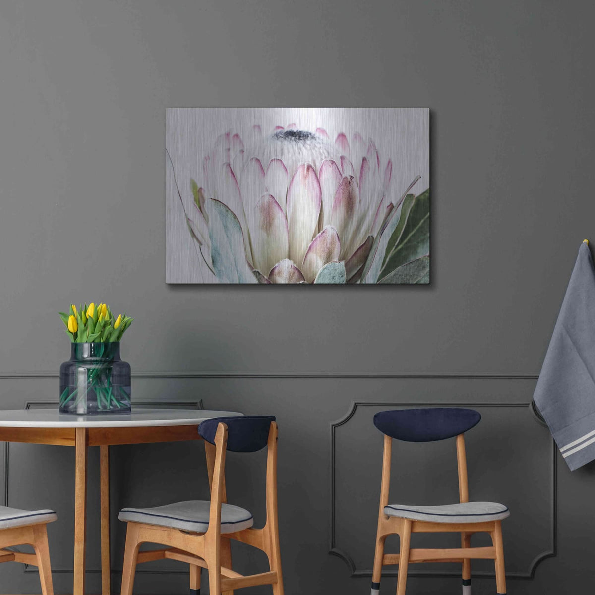 'Pale Protea Detail I' by Elise Catterall – Metal Wall Art, 36x24 room view