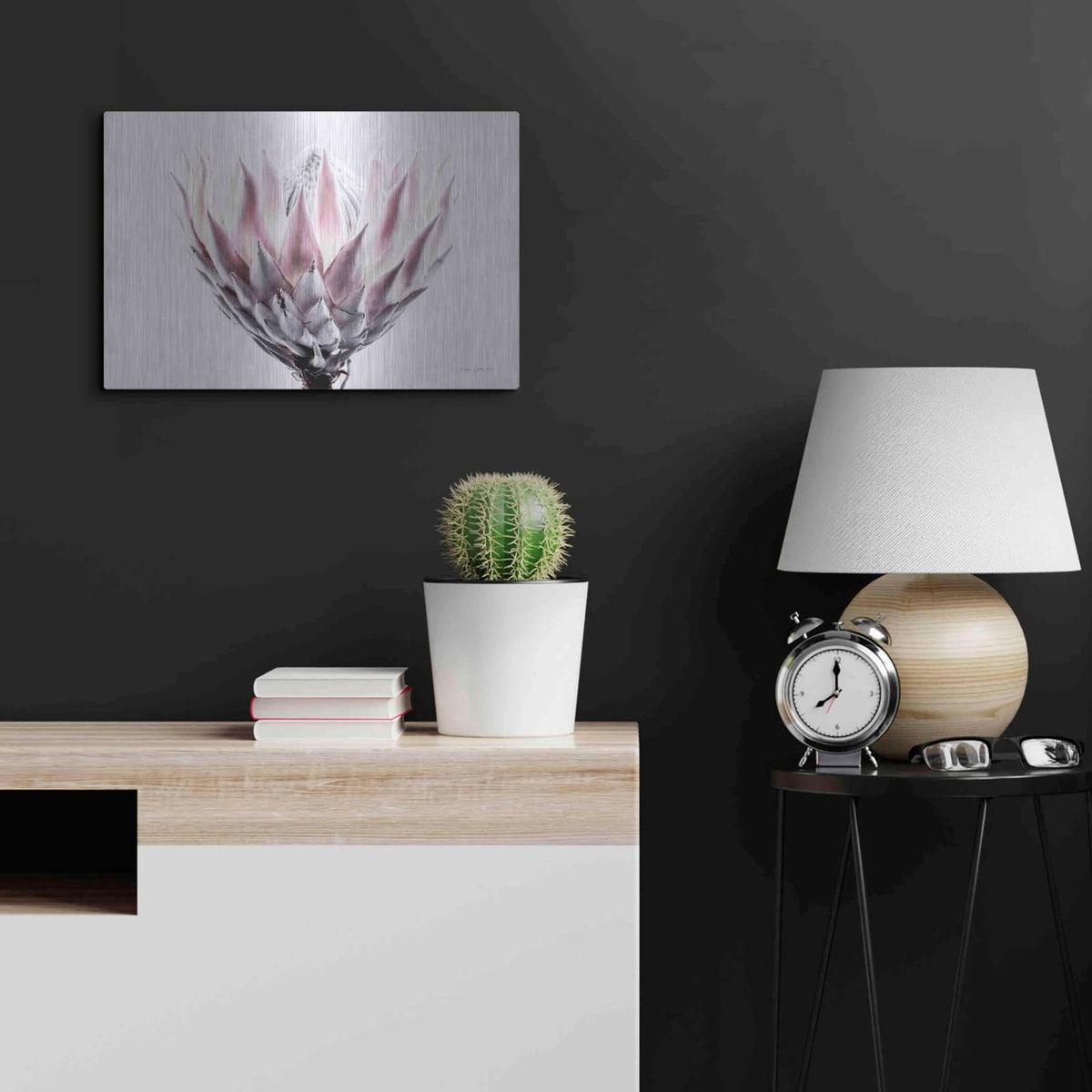 'Pale Protea Detail II' by Elise Catterall – Metal Wall Art, 24x16 room view