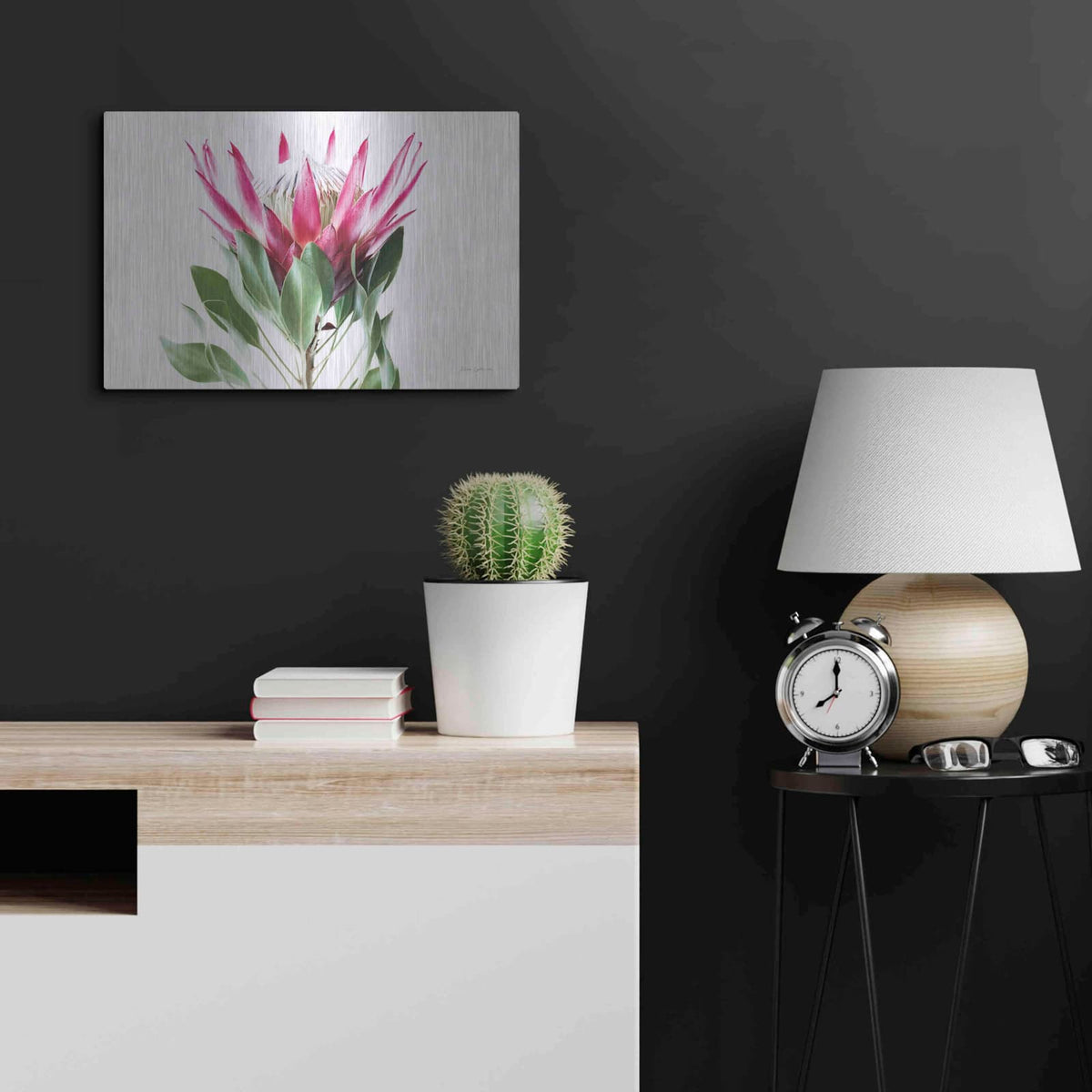 'Bold Protea I' by Elise Catterall – Metal Wall Art, 24x16 room view