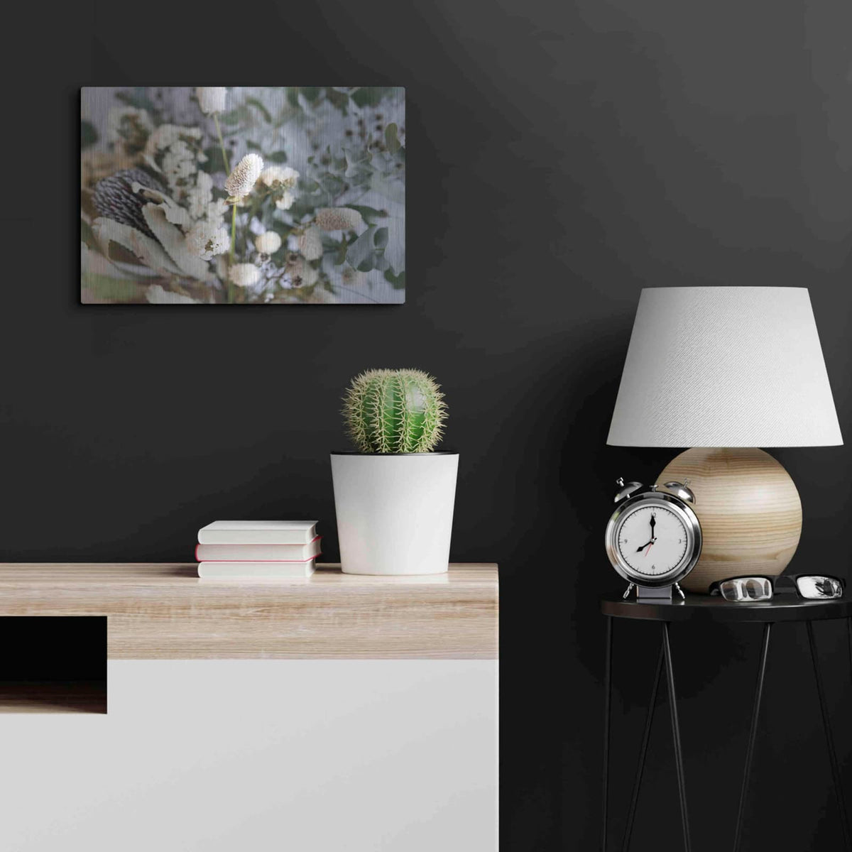'Eucalyptus Arrangement Detail I' by Elise Catterall – Metal Wall Art, 24x16 room view