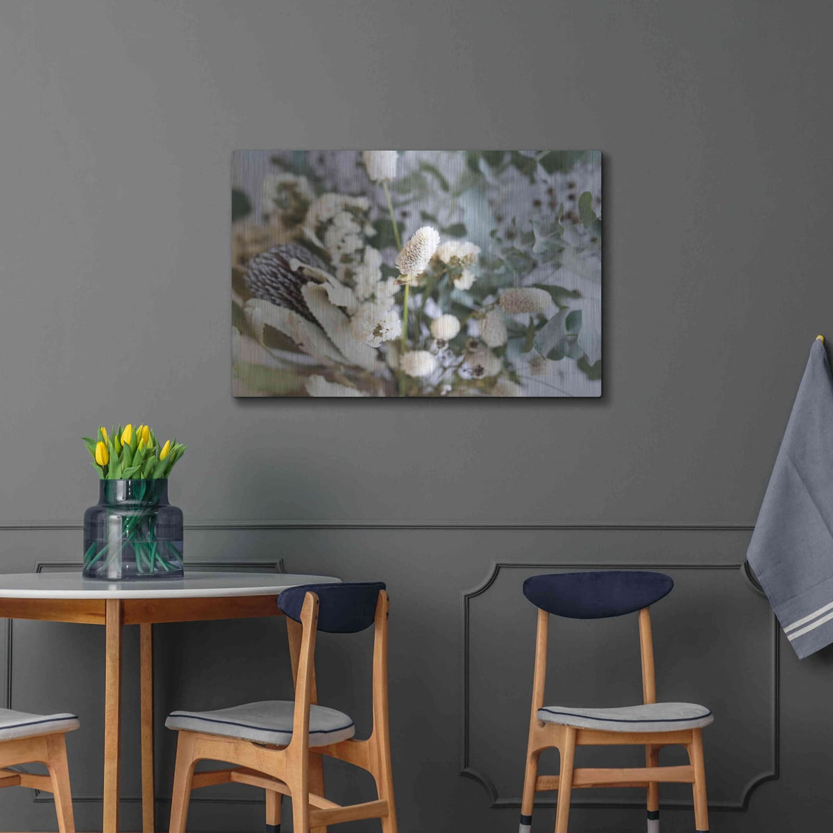 'Eucalyptus Arrangement Detail I' by Elise Catterall – Metal Wall Art, 36x24 room view