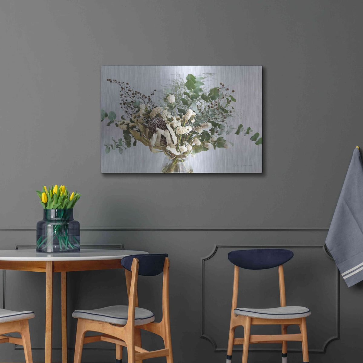 'Eucalyptus Arrangement' by Elise Catterall – Metal Wall Art, 36x24 room view