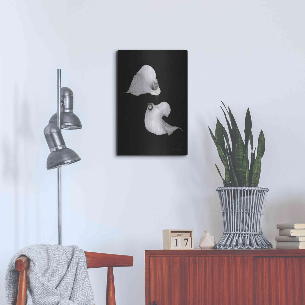 'Elegant Calla II' by Elise Catterall – Metal Wall Art, 16x24 room view