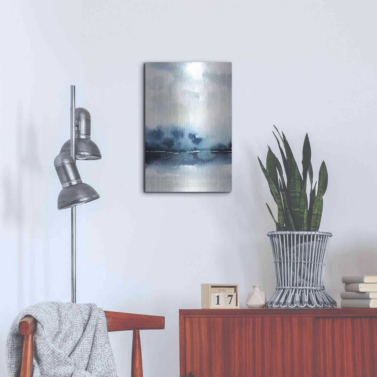 'Deep Blue Lake' by Katrina Pete – Metal Wall Art, 16x24 room view