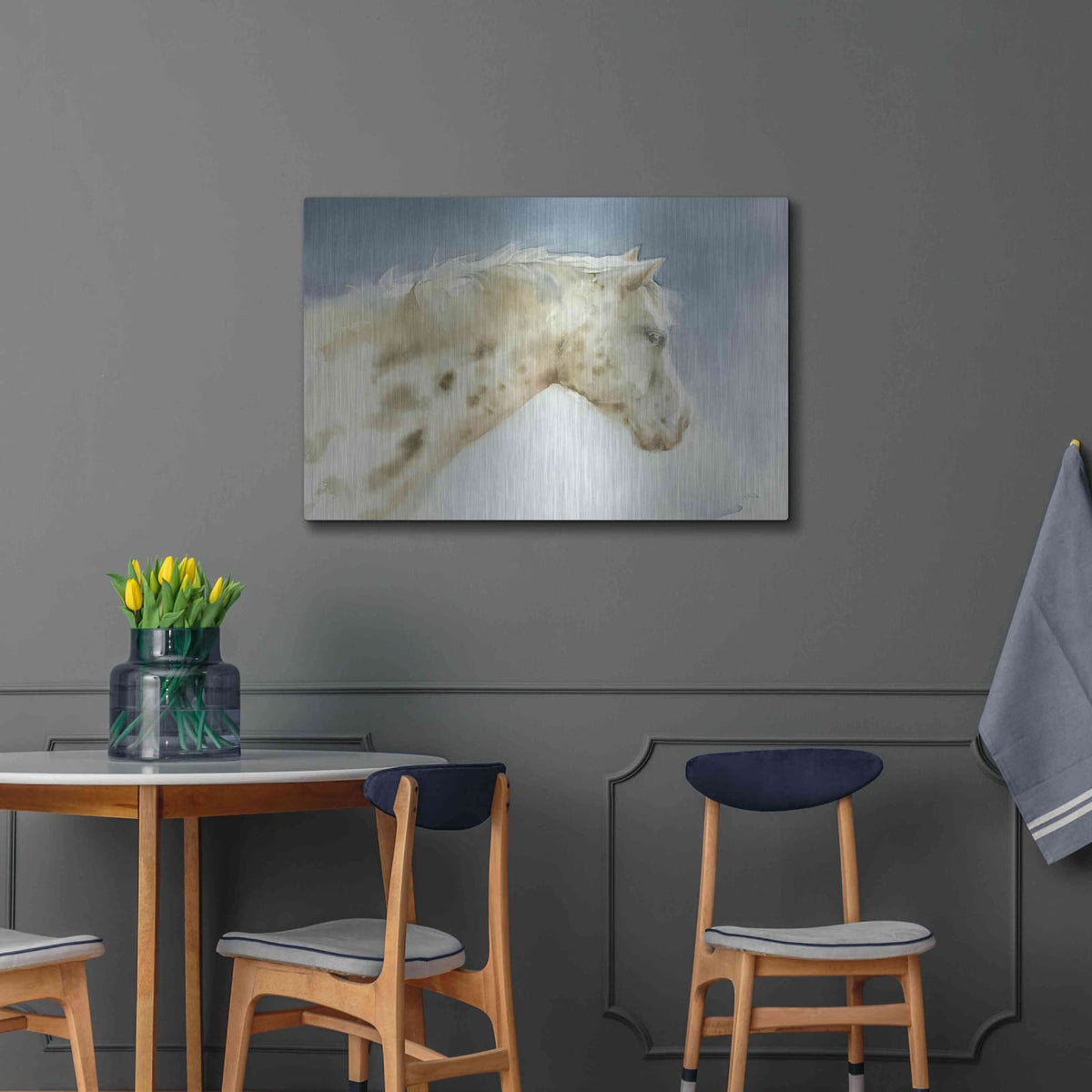 'Dapple Gray Horse' by Katrina Pete – Metal Wall Art, 36x24 room view