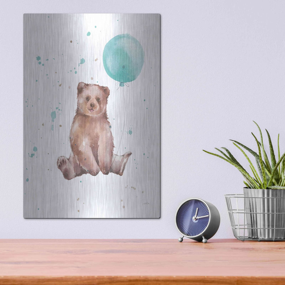 'Festive Bear' by Katrina Pete – Metal Wall Art, 12x16 room view