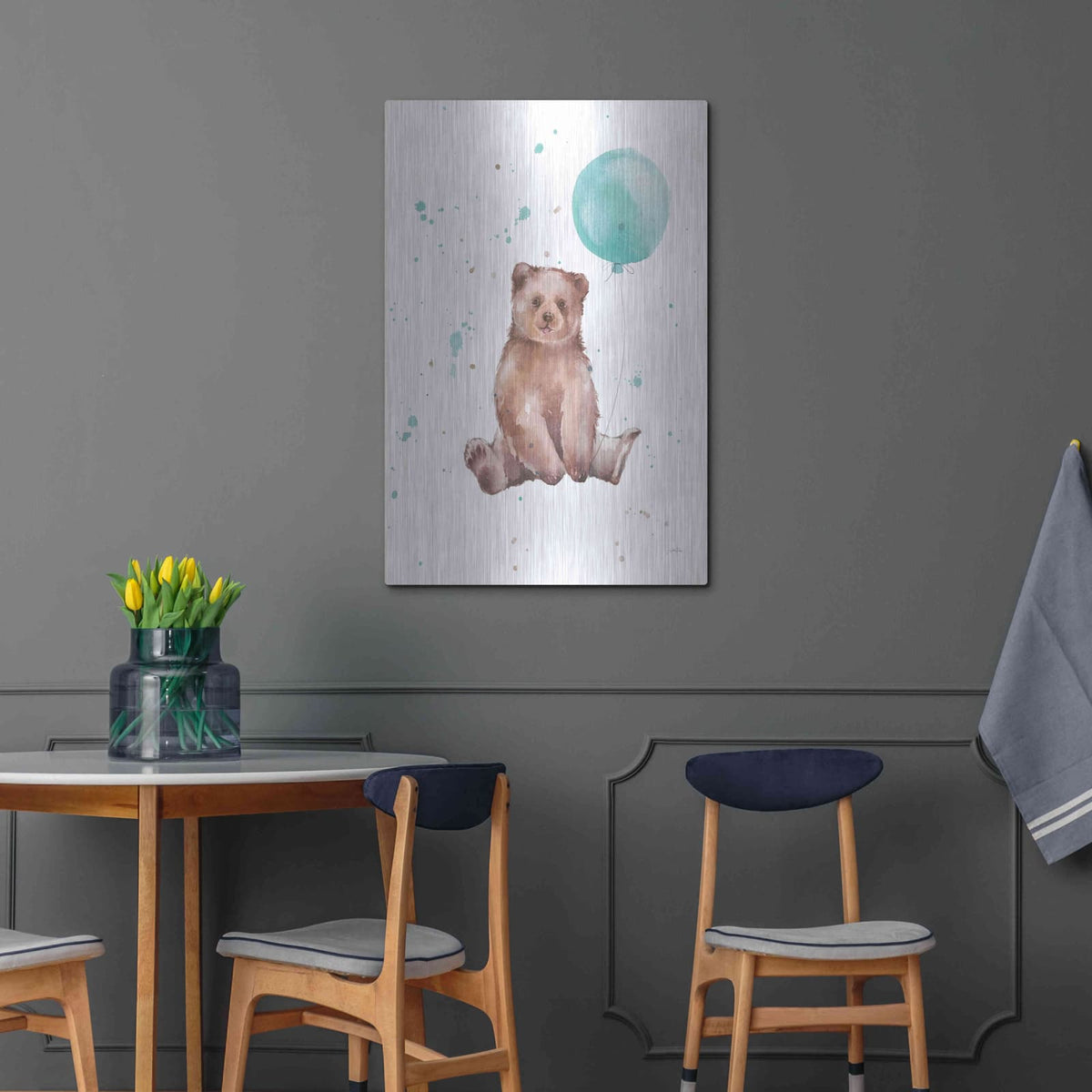 'Festive Bear' by Katrina Pete – Metal Wall Art, 24x36 room view