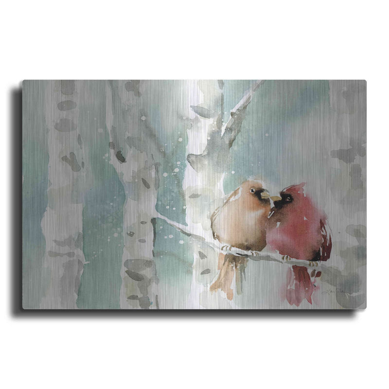 'Christmas Cardinals' by Katrina Pete – Metal Wall Art