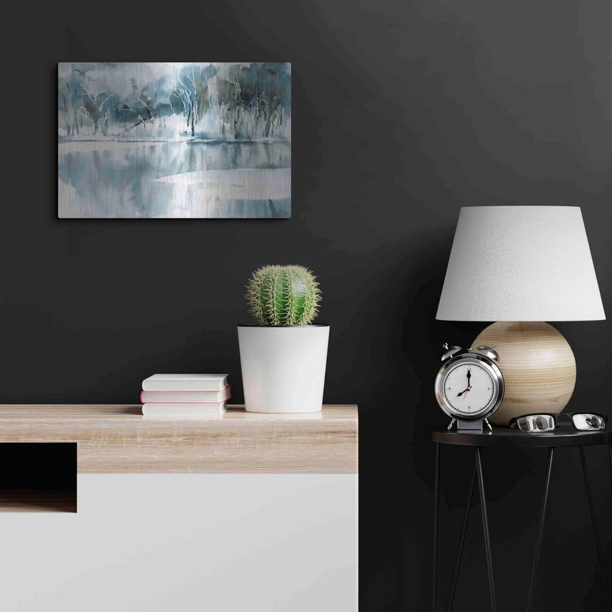 'Blue Reflections' by Katrina Pete – Metal Wall Art, 24x16 room view