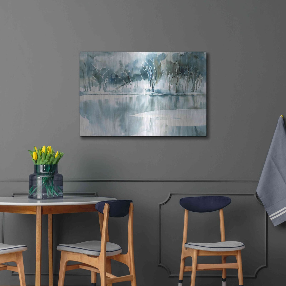 'Blue Reflections' by Katrina Pete – Metal Wall Art, 36x24 room view