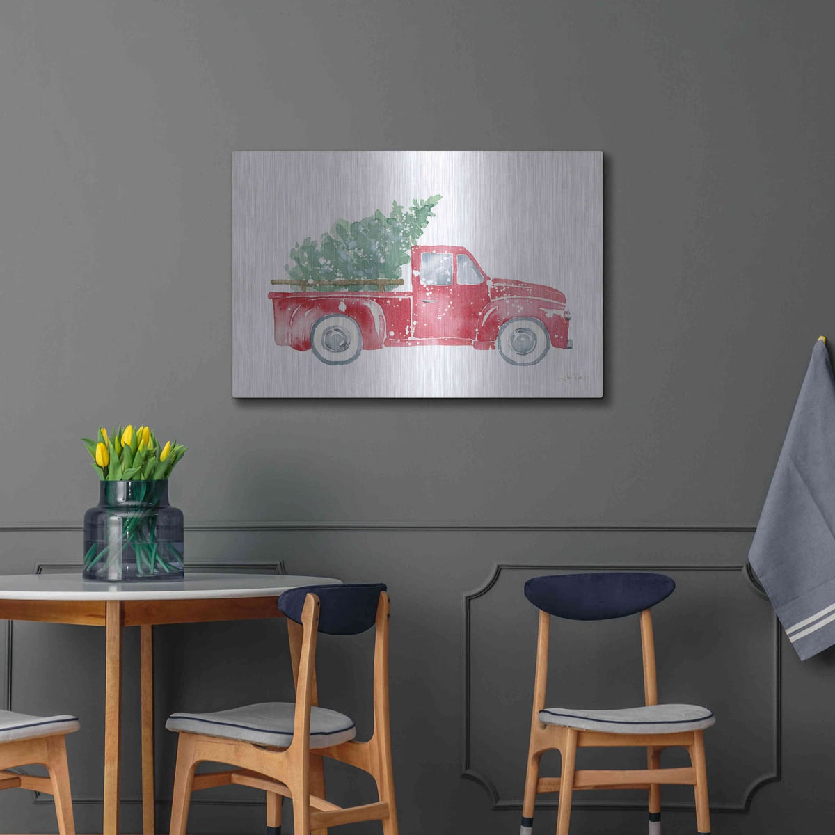 'Christmas Truck' by Katrina Pete – Metal Wall Art, 36x24 room view