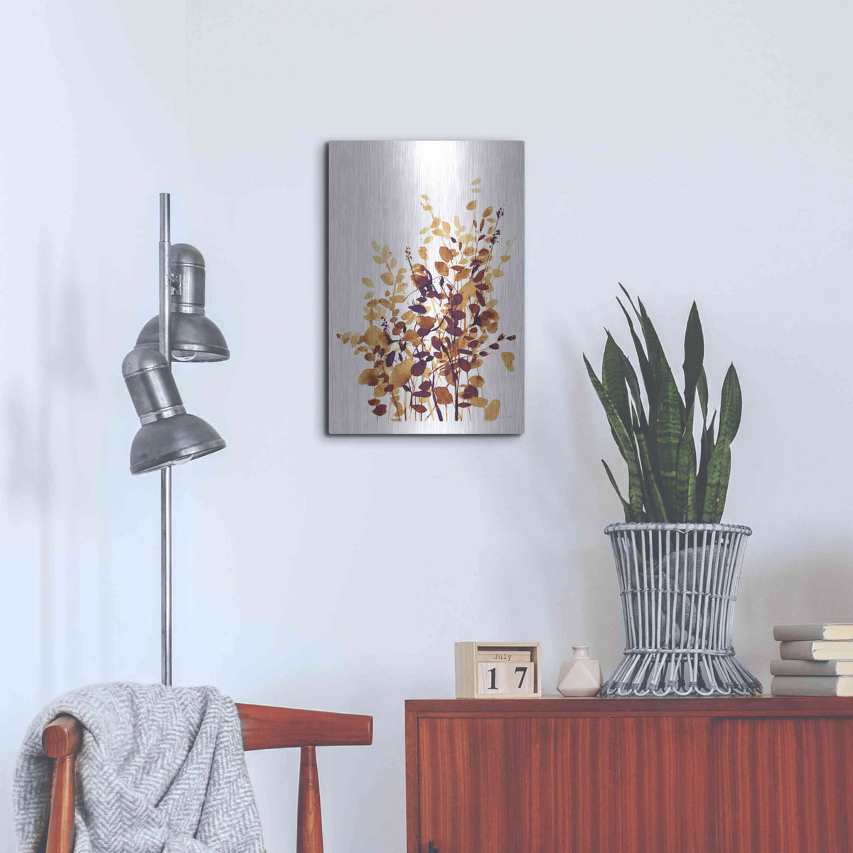 'Brown Botanicals' by Katrina Pete – Metal Wall Art, 16x24 room view