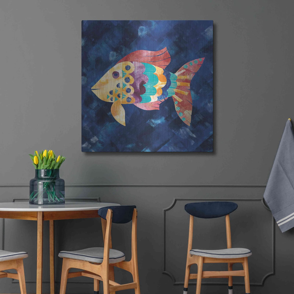 'Boho Reef VI' by Wild Apple Portfolio – Metal Wall Art, 36x36 room view