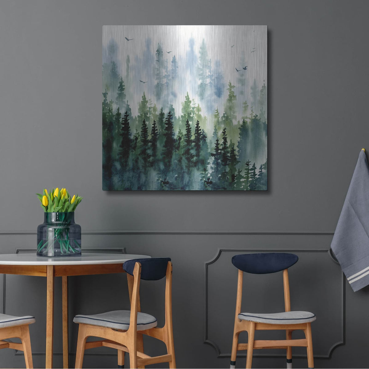 'Evening Treeline Sq' by Katrina Pete – Metal Wall Art, 36x36 room view