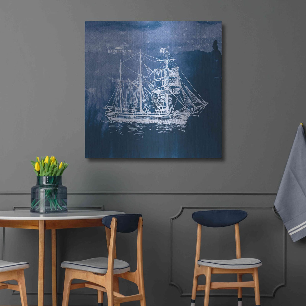 'Sailing Ships III' by Wild Apple Portfolio – Metal Wall Art, 36x36 room view