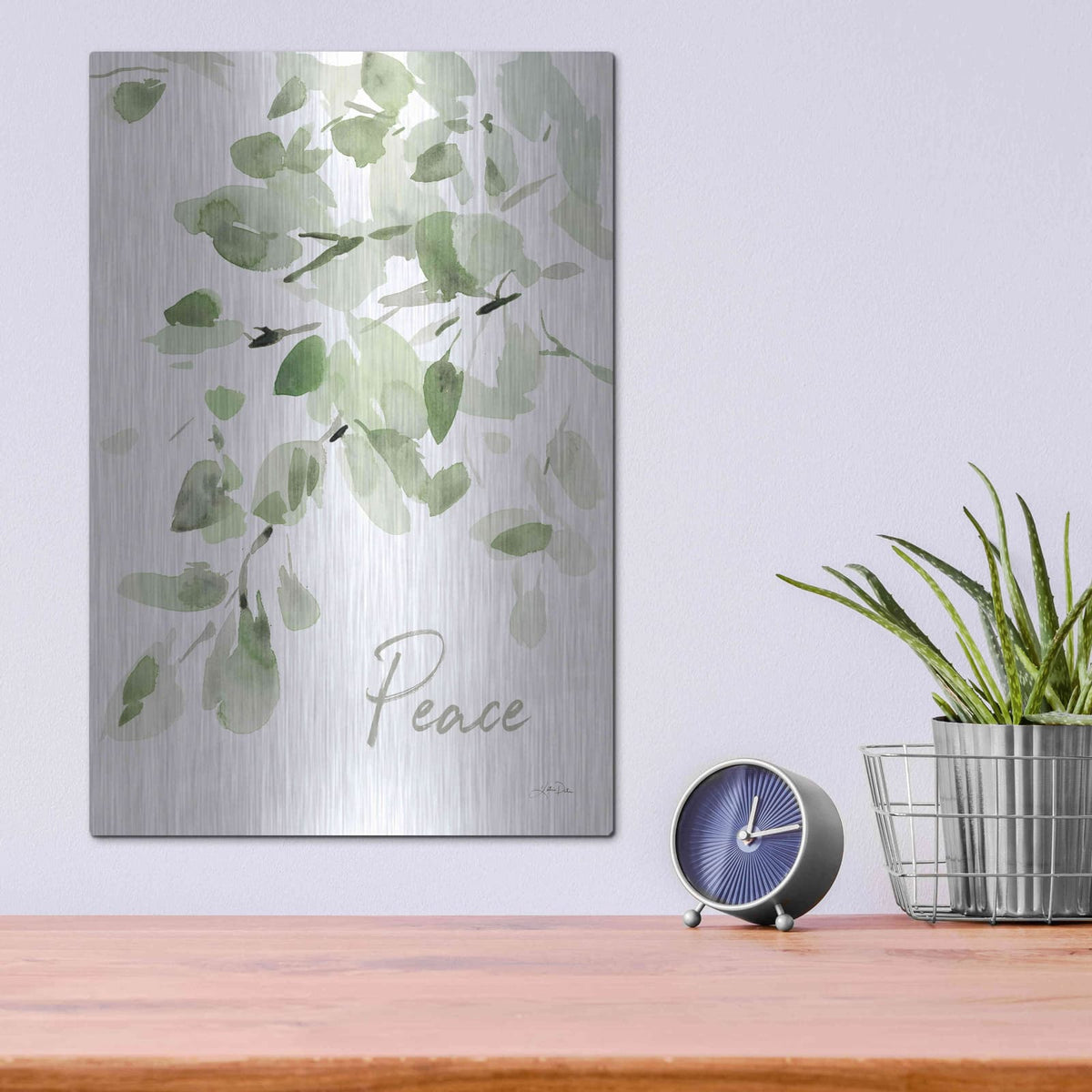 'Cascading Branches I Peace' by Katrina Pete – Metal Wall Art, 12x16 room view