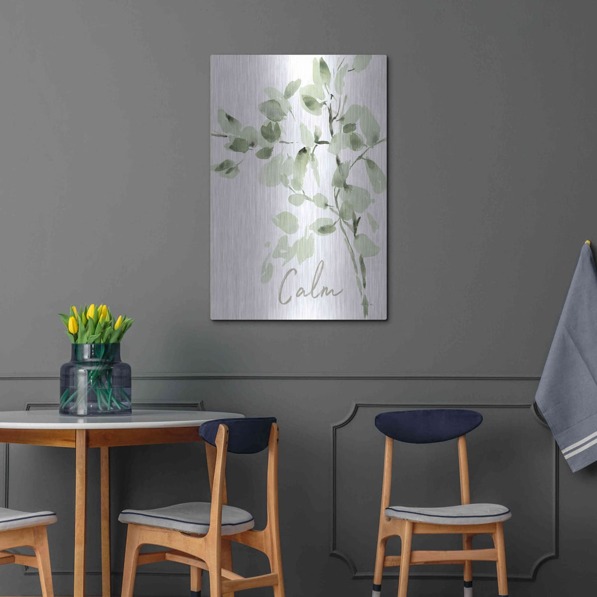 'Cascading Branches II Calm' by Katrina Pete – Metal Wall Art, 24x36 room view