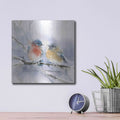 'Bluebird Pair' by Katrina Pete – Metal Wall Art, 12x12 room view