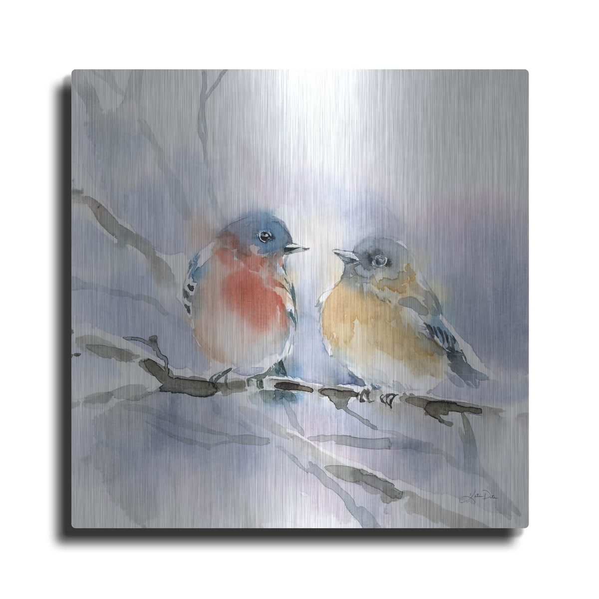 'Bluebird Pair' by Katrina Pete – Metal Wall Art