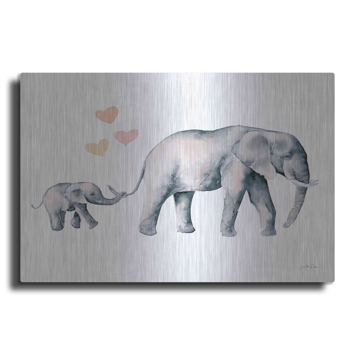 'Elephant Love' by Katrina Pete – Metal Wall Art