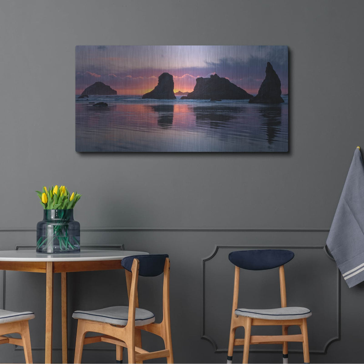 'Bandon Beach Tsunami' by Jesse Estes – Metal Wall Art, 48x24 room view
