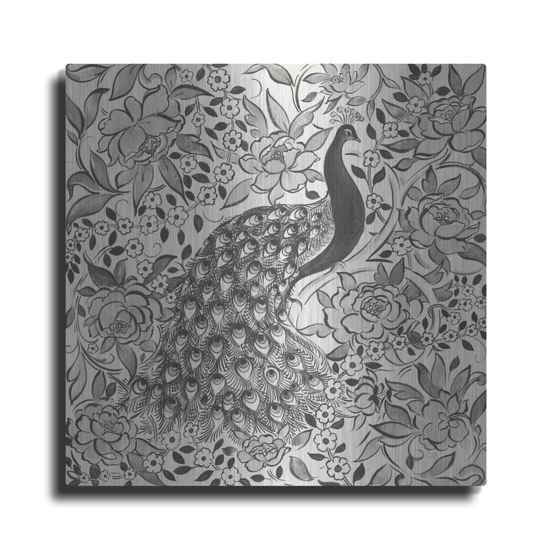'Peacock Garden III BW' by Miranda Thomas – Metal Wall Art