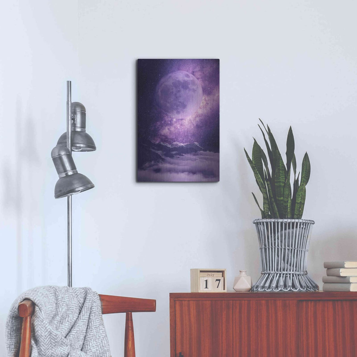 'Sublime Moonlight' by NASA Space Photos – Metal Wall Art, 16x24 room view
