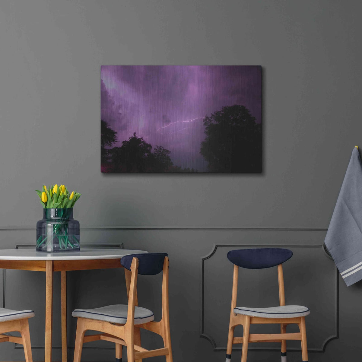 'Purpureus Lightning' by NASA Space Photos – Metal Wall Art, 36x24 room view